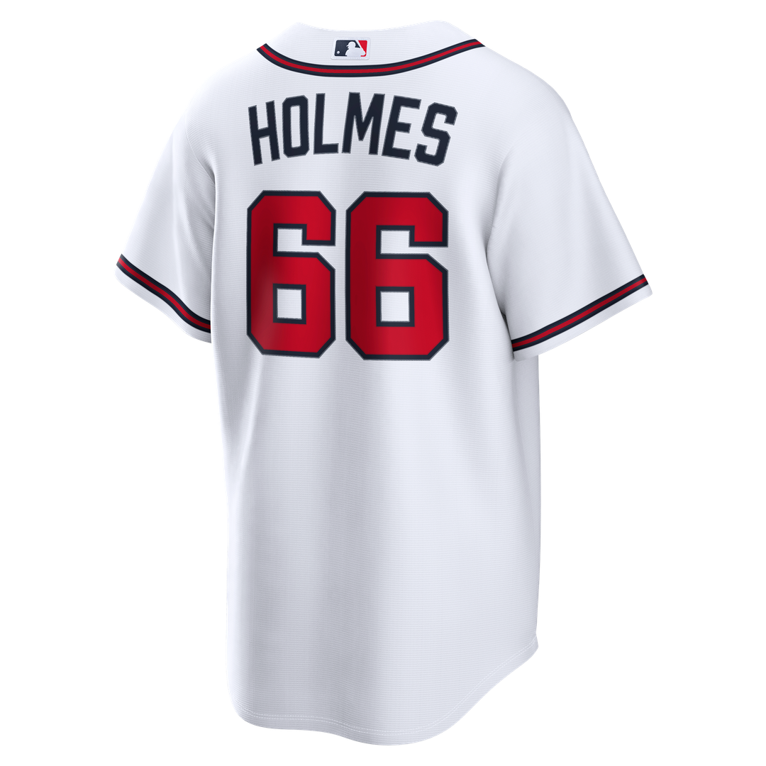 Atlanta Braves Grant Holmes Nike White Home Replica Jersey product image 3, provided for visual reference and product detail