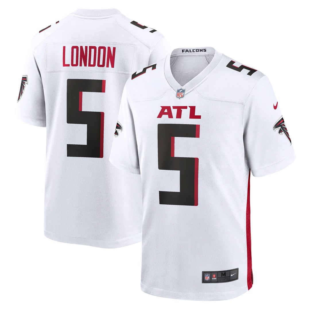 Atlanta Falcons Drake London Nike White Away Game Player Jersey product image 1, provided for visual reference and product