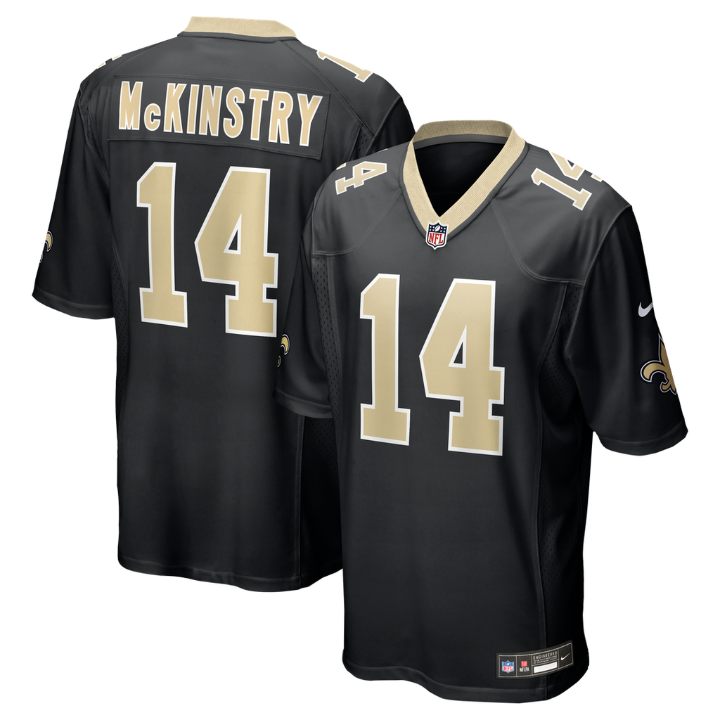 New Orleans Saints Ga'Quincy McKinstry Nike Black Player Game Jersey product image 1, provided for visual reference and