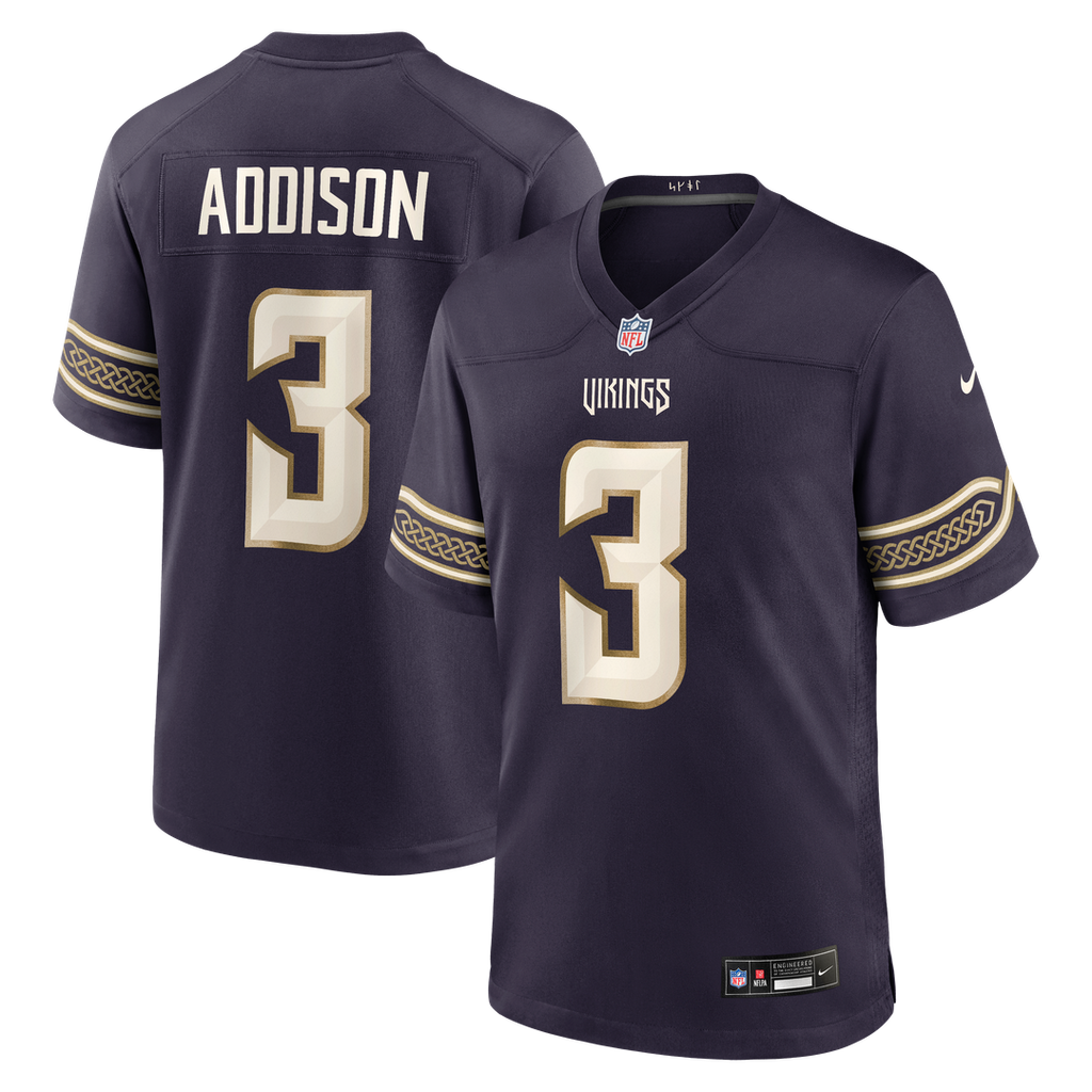 Minnesota Vikings Jordan Addison Nike Purple 2026 Rivalries Collection Game Jersey product image 1, provided for visual
