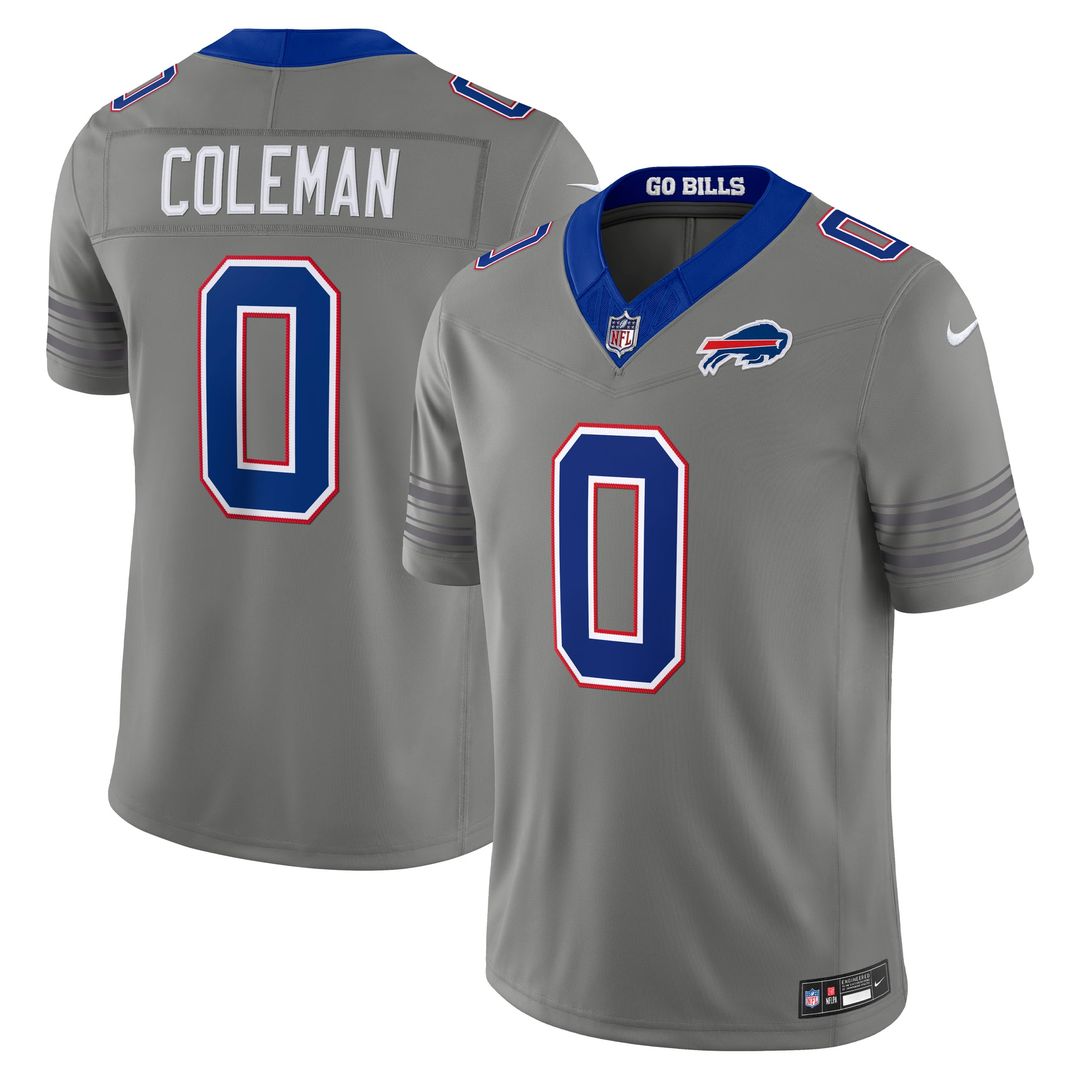 Buffalo Bills Keon Coleman Nike Gray Nickel City Vapor F.U.S.E. Stitched Limited Jersey product image 4, provided for visual