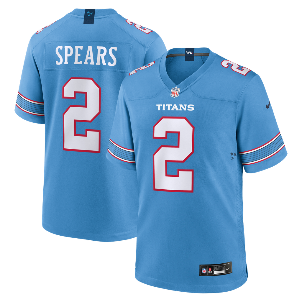 Tennessee Titans Tyjae Spears Nike Light Blue Game Jersey product image 1, provided for visual reference and product detail