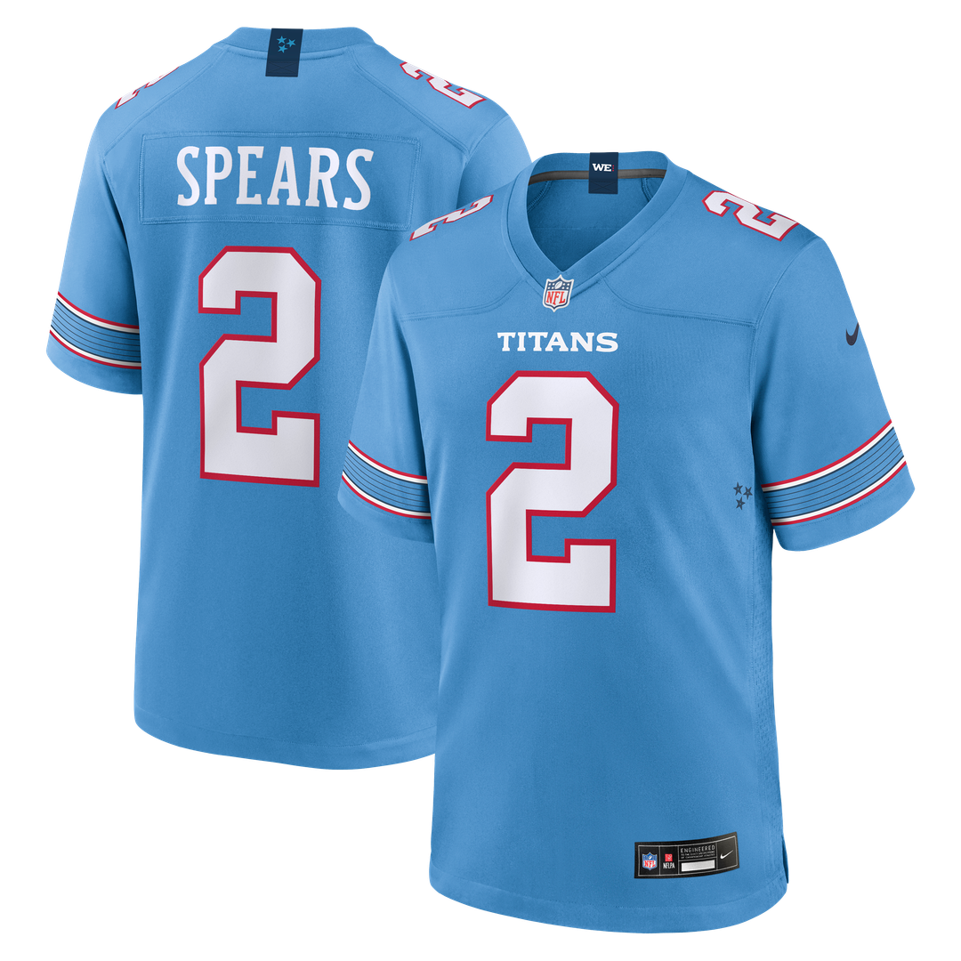 Tennessee Titans Tyjae Spears Nike Light Blue Game Jersey product image 1, provided for visual reference and product detail