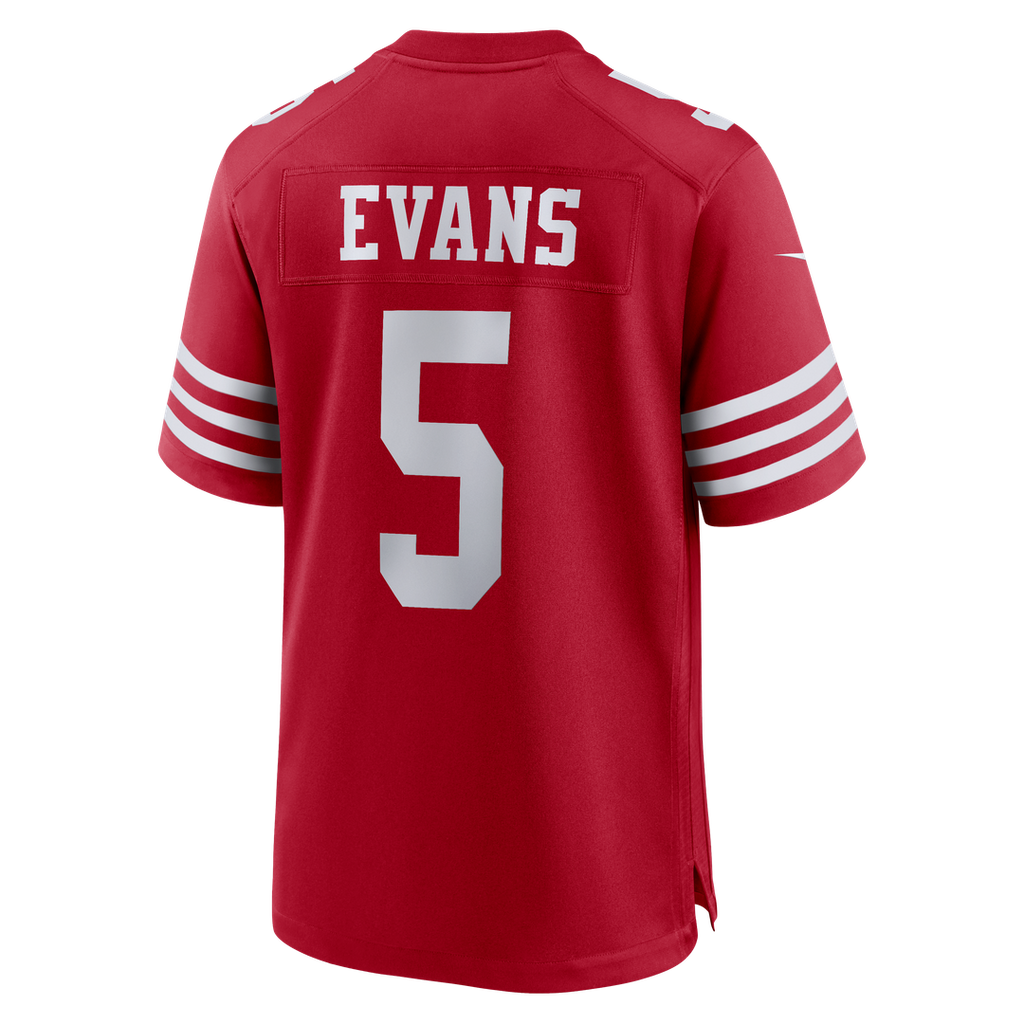 San Francisco 49ers Mike Evans Nike Scarlet 80th Anniversary Game Jersey product image 7, provided for visual reference and