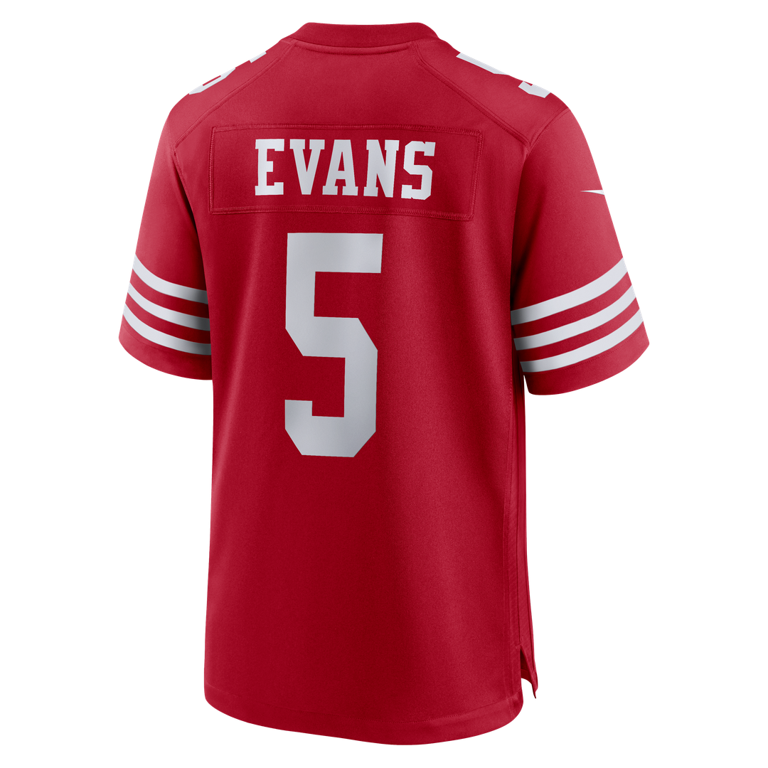 San Francisco 49ers Mike Evans Nike Scarlet 80th Anniversary Game Jersey product image 7, provided for visual reference and