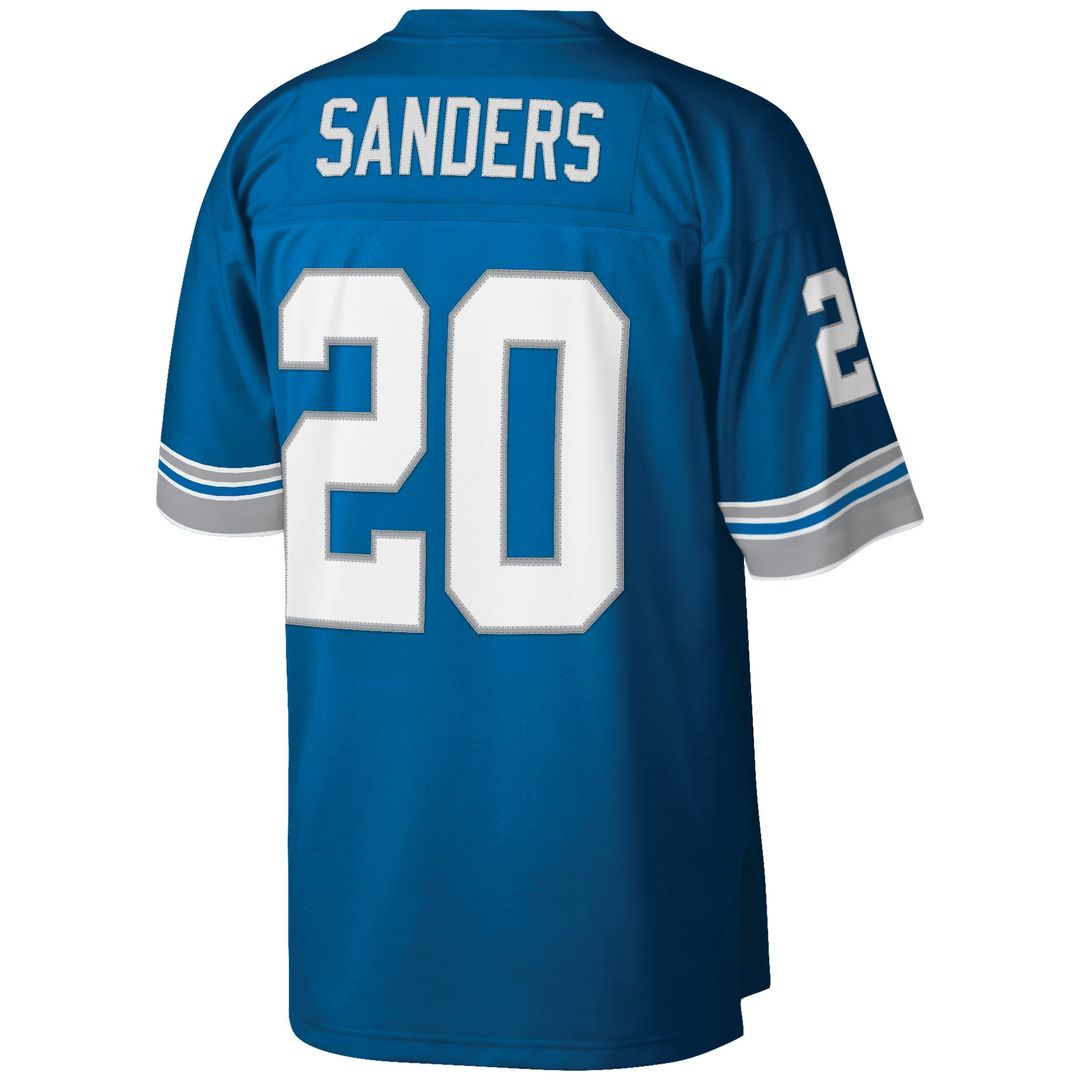 Detroit Lions Barry Sanders Mitchell & Ness Blue Big & Tall 1996 Retired Player Replica Jersey product image 3, provided for