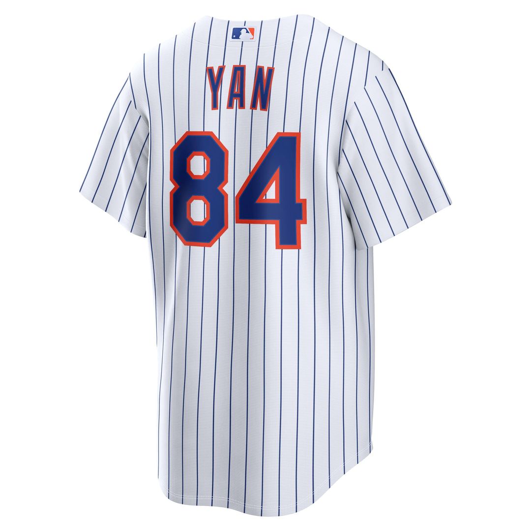New York Mets Jefry Yan Nike White Home Replica Jersey product image 5, provided for visual reference and product detail