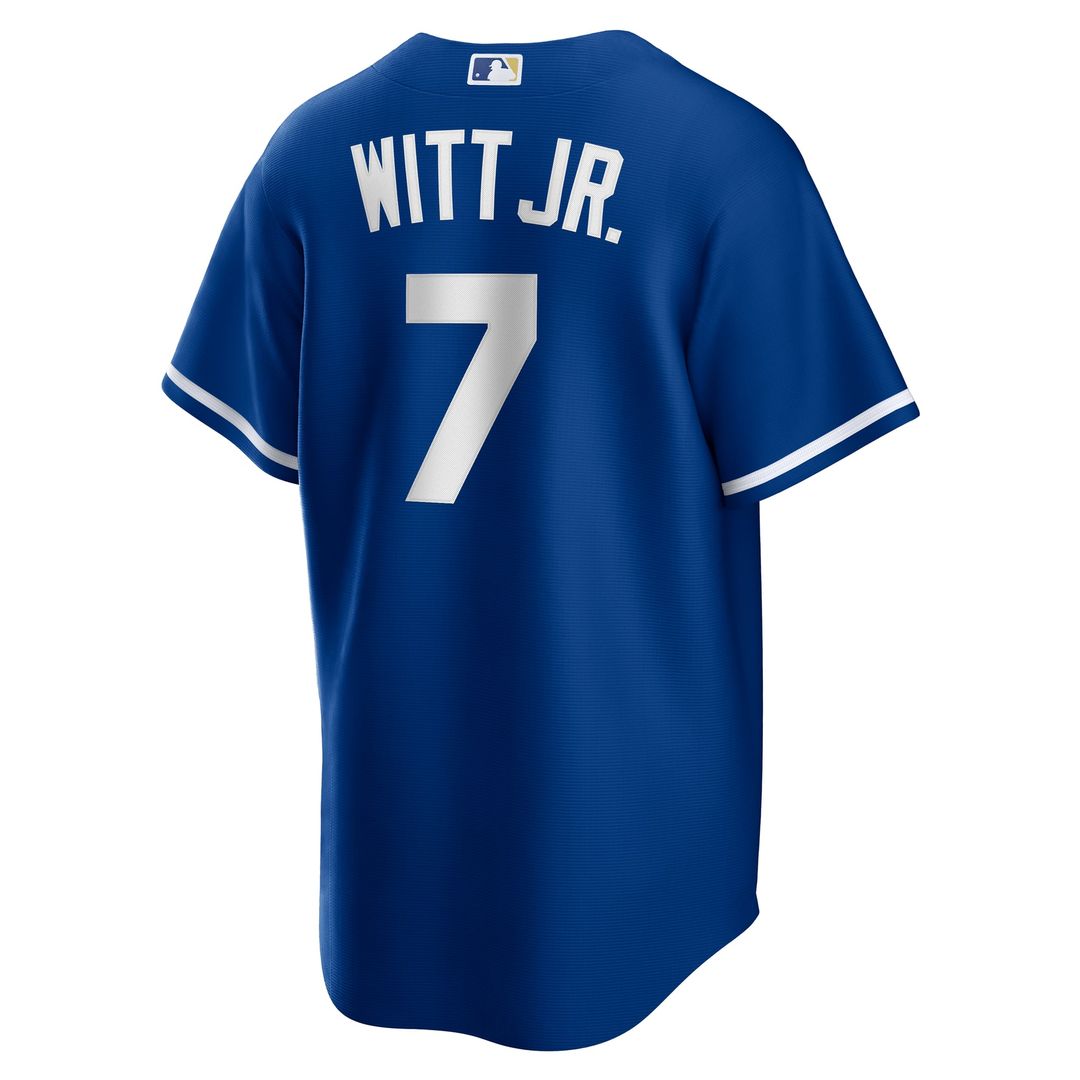 Kansas City Royals Bobby Witt Jr. Nike Gray Road Replica Jersey product image 31, provided for visual reference and product