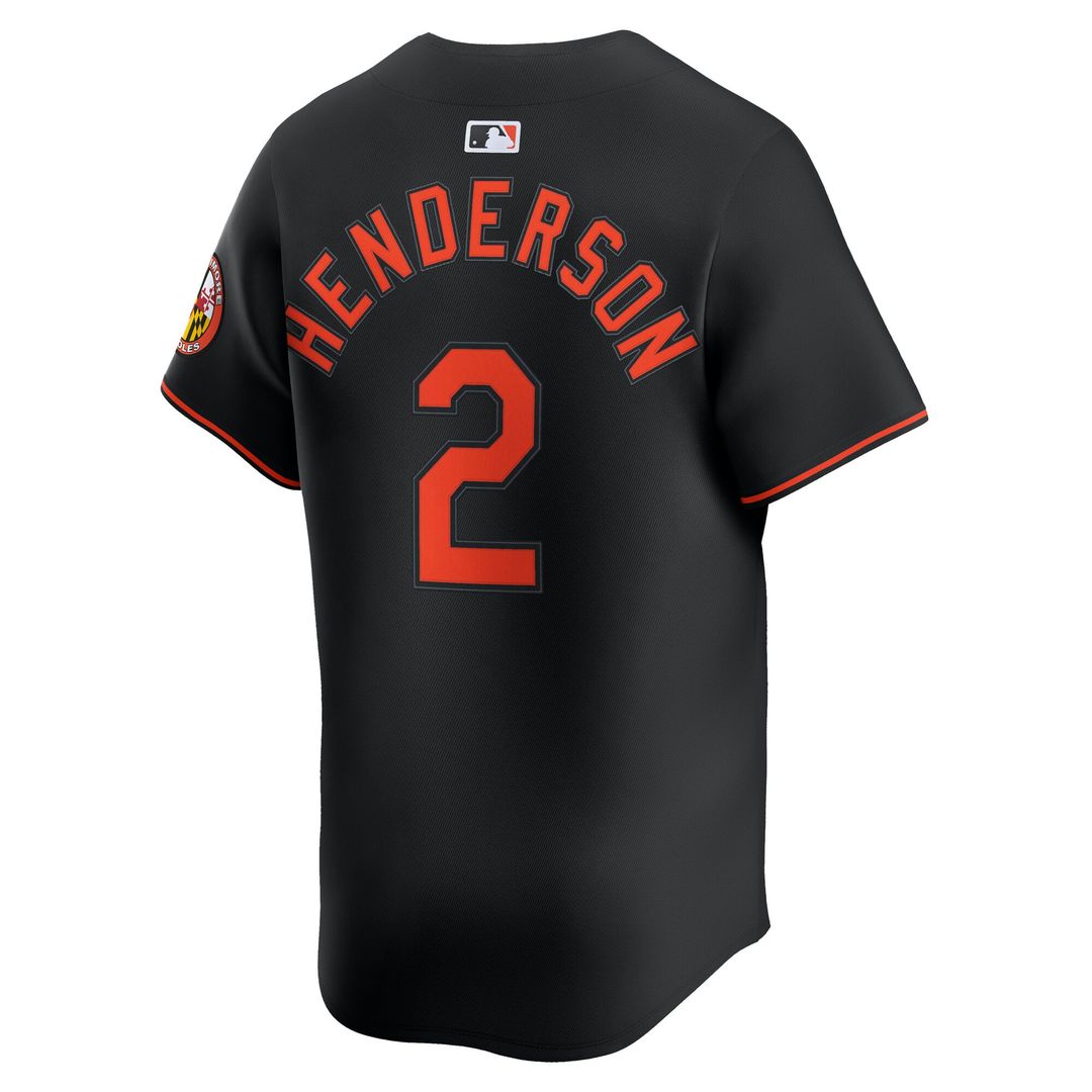 Baltimore Orioles Gunnar Henderson Nike Black Alternate Limited Player Jersey product image 3, provided for visual reference