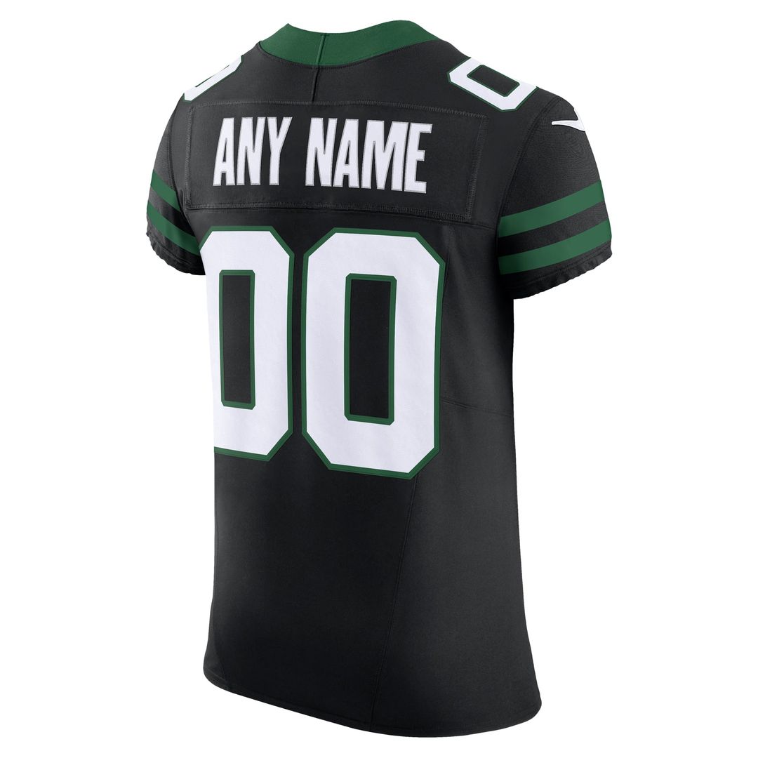 New York Jets Nike Legacy Black Alternate Vapor F.U.S.E. Elite Custom Jersey product image 3, provided for visual reference