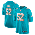 Miami Dolphins Patrick Paul Nike Aqua Game Jersey product image 1, provided for visual reference and product detail review
