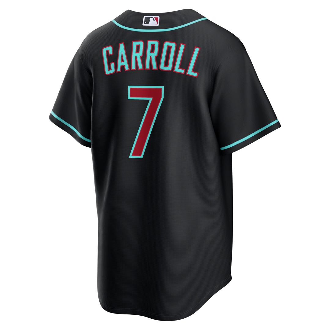 Arizona Diamondbacks Corbin Carroll Nike Black Alternate Replica Jersey product image 7, provided for visual reference and