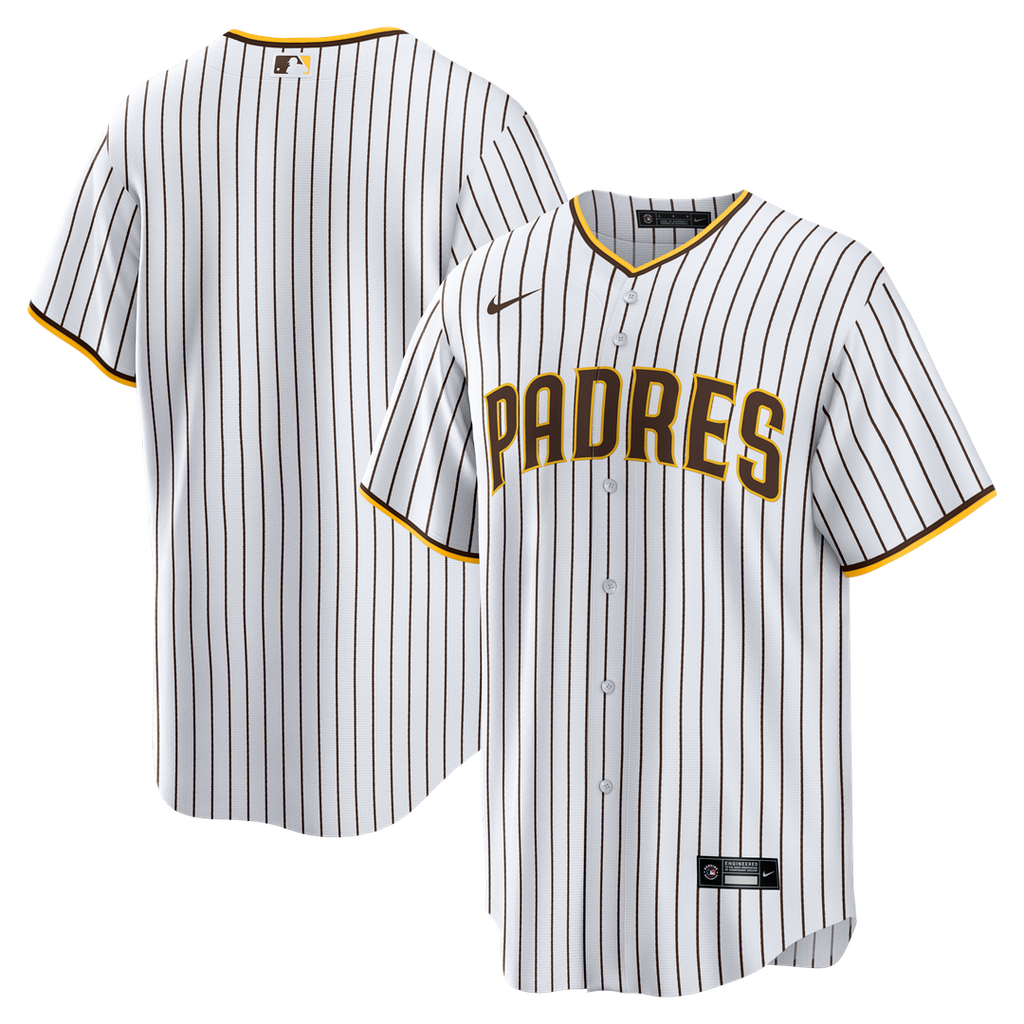 San Diego Padres Nike White Home Big & Tall Replica Jersey product image 1, provided for visual reference and product detail