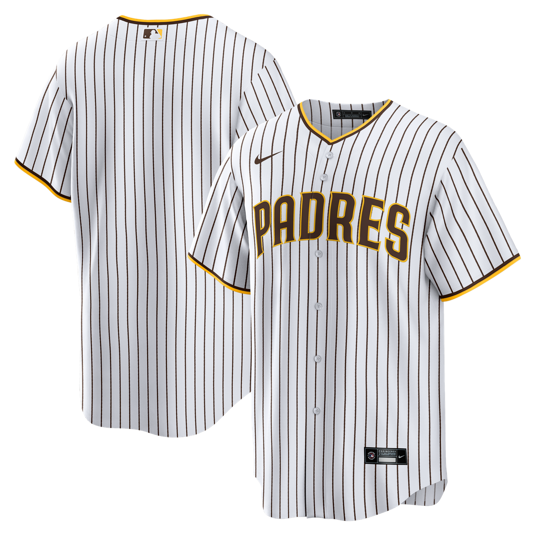 San Diego Padres Nike White Home Big & Tall Replica Jersey product image 1, provided for visual reference and product detail