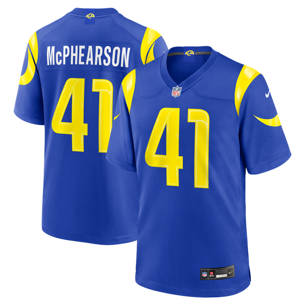 Los Angeles Rams Zech McPhearson Nike Royal Team Game Jersey product image 1, provided for visual reference and product