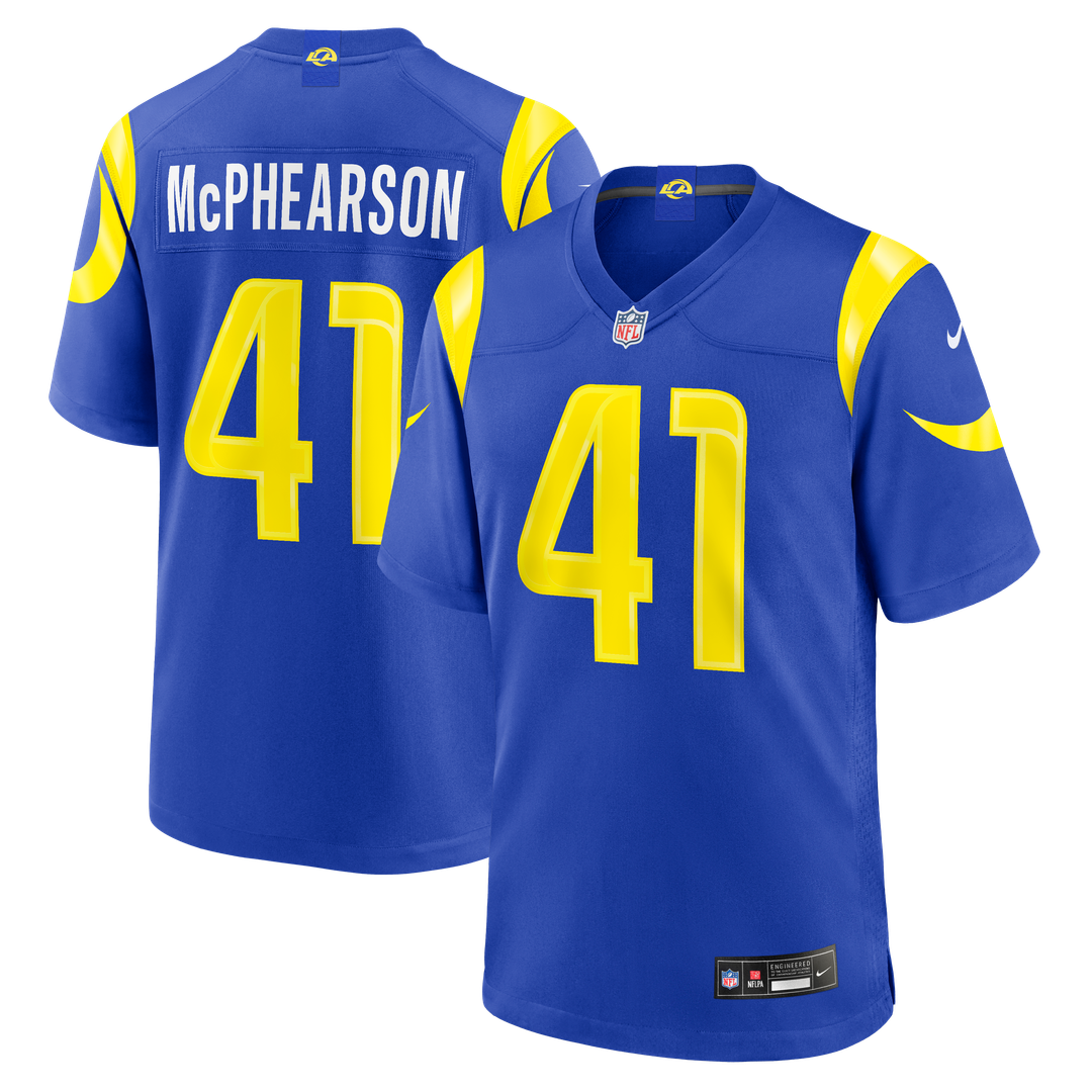 Los Angeles Rams Zech McPhearson Nike Royal Team Game Jersey product image 1, provided for visual reference and product