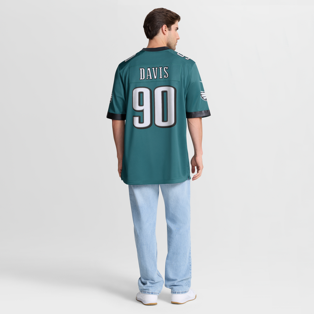 Philadelphia Eagles Jordan Davis Nike Midnight Green Team Game Jersey product image 8, provided for visual reference and