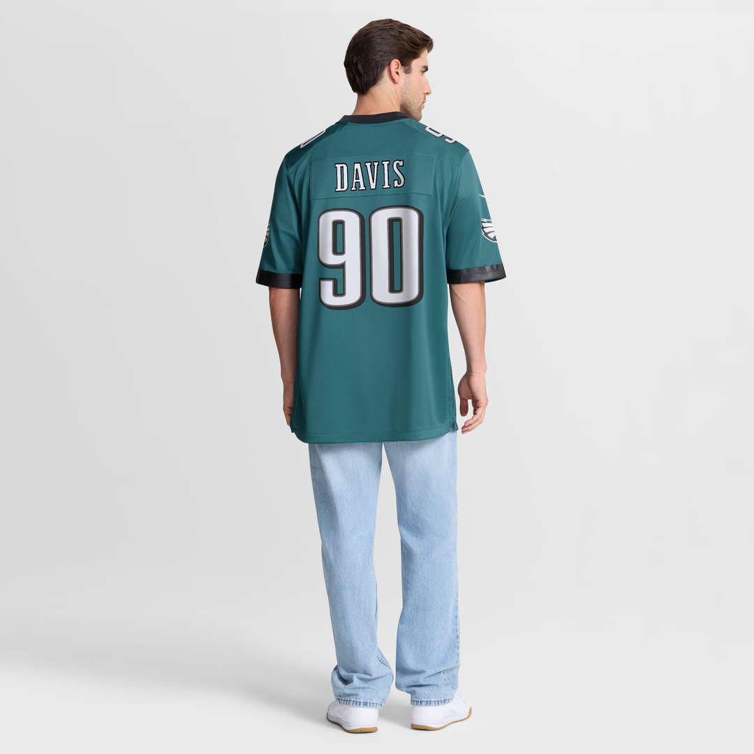 Philadelphia Eagles Jordan Davis Nike Midnight Green Team Game Jersey product image 8, provided for visual reference and