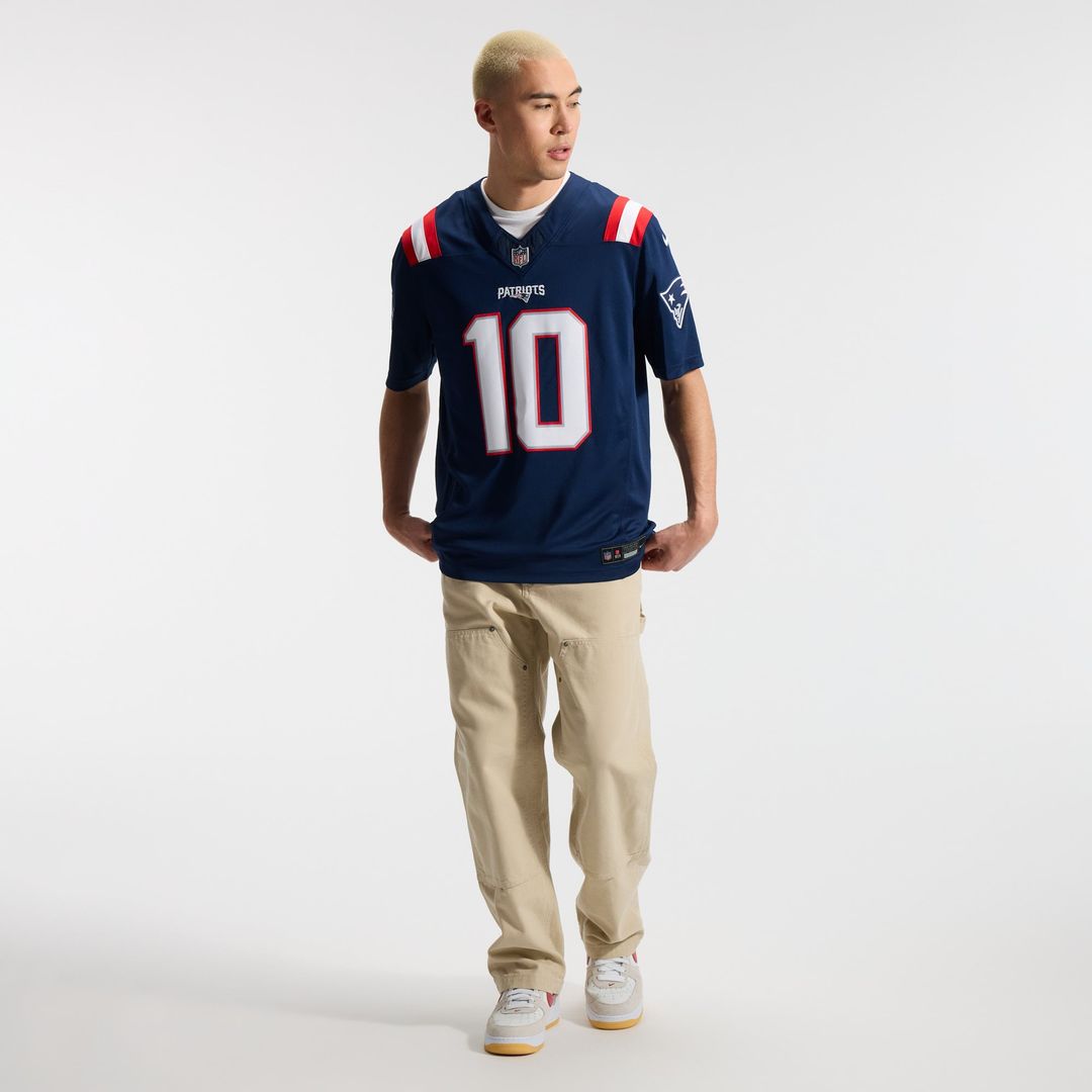 New England Patriots Drake Maye Nike Navy Team Vapor F.U.S.E. Stitched Limited Jersey product image 4, provided for visual