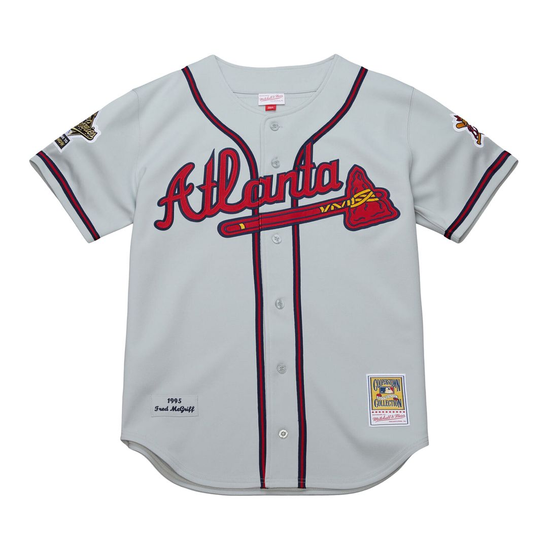 Atlanta Braves Fred McGriff Mitchell & Ness Gray 1995 Throwback Authentic Jersey product image 2, provided for visual