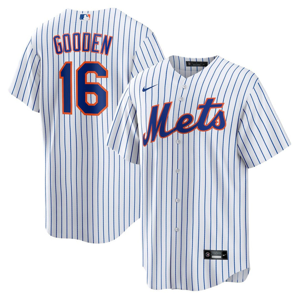 New York Mets Dwight Gooden Nike White Home Replica Player Jersey product image 1, provided for visual reference and product