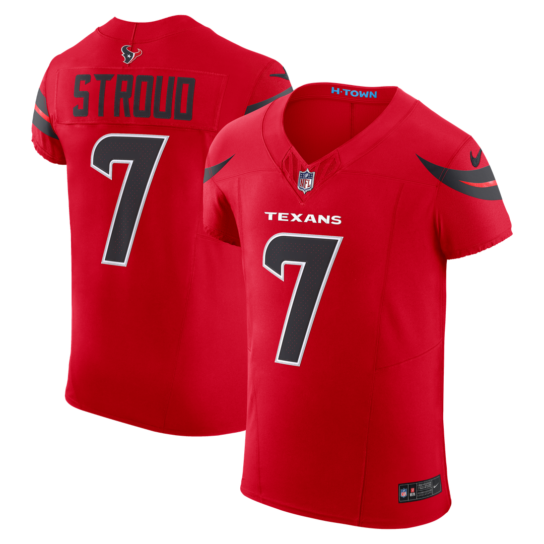 Houston Texans C.J. Stroud Nike Red Alternate Vapor F.U.S.E. Elite Jersey product image 1, provided for visual reference and