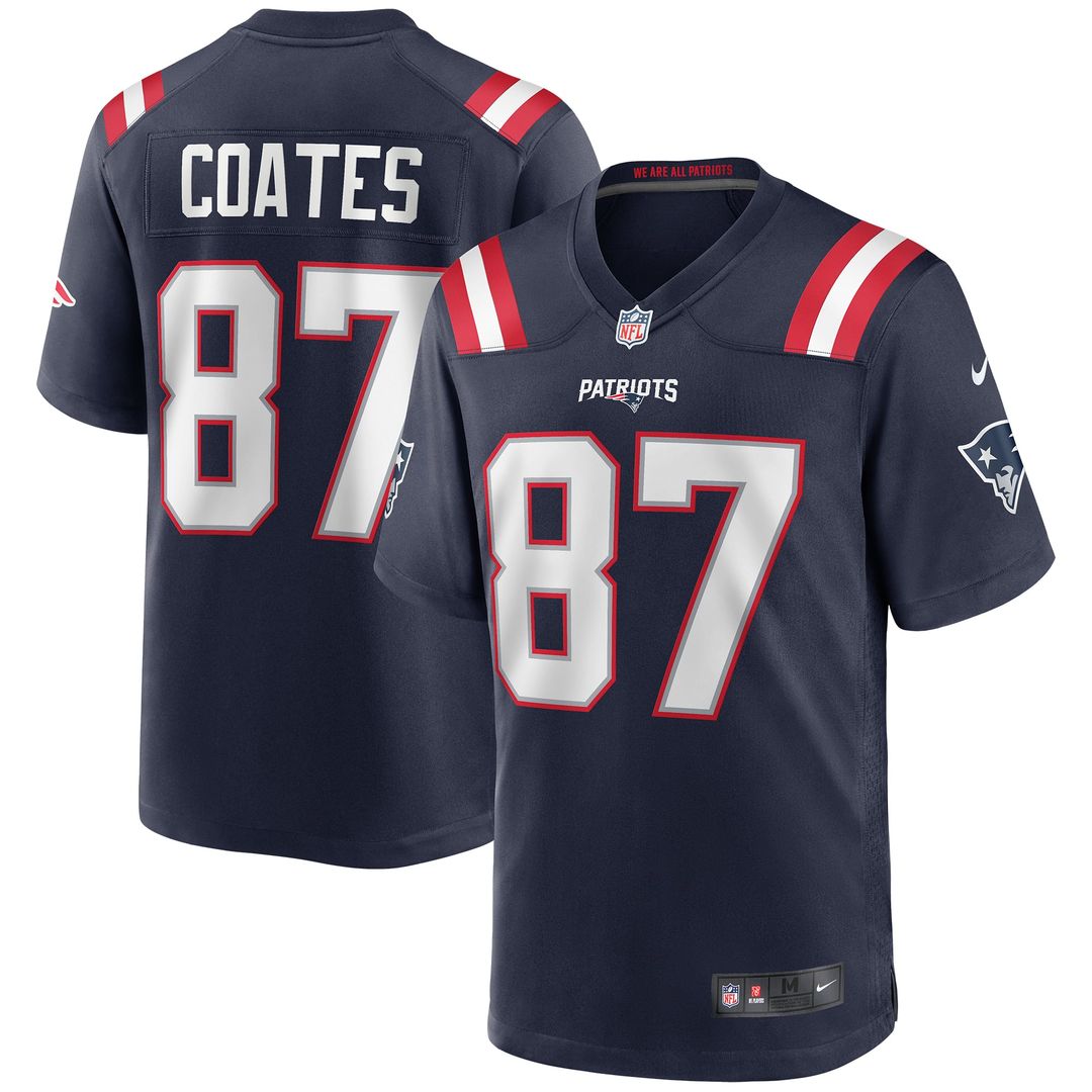 New England Patriots Ben Coates Nike Navy Game Retired Player Jersey product image 1, provided for visual reference and