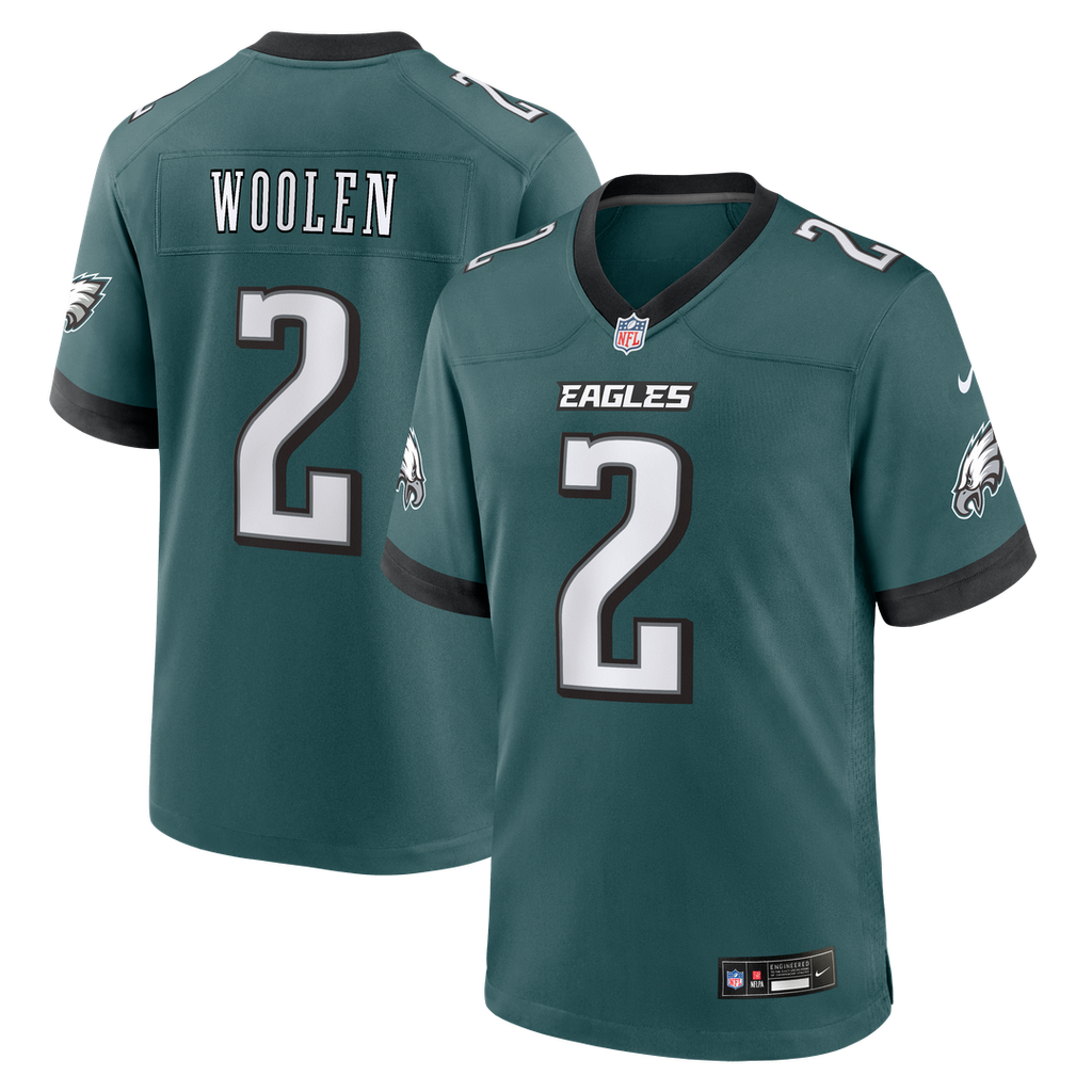 Philadelphia Eagles Tariq Woolen Nike Kelly Green Alternate Game Jersey product image 13, provided for visual reference and