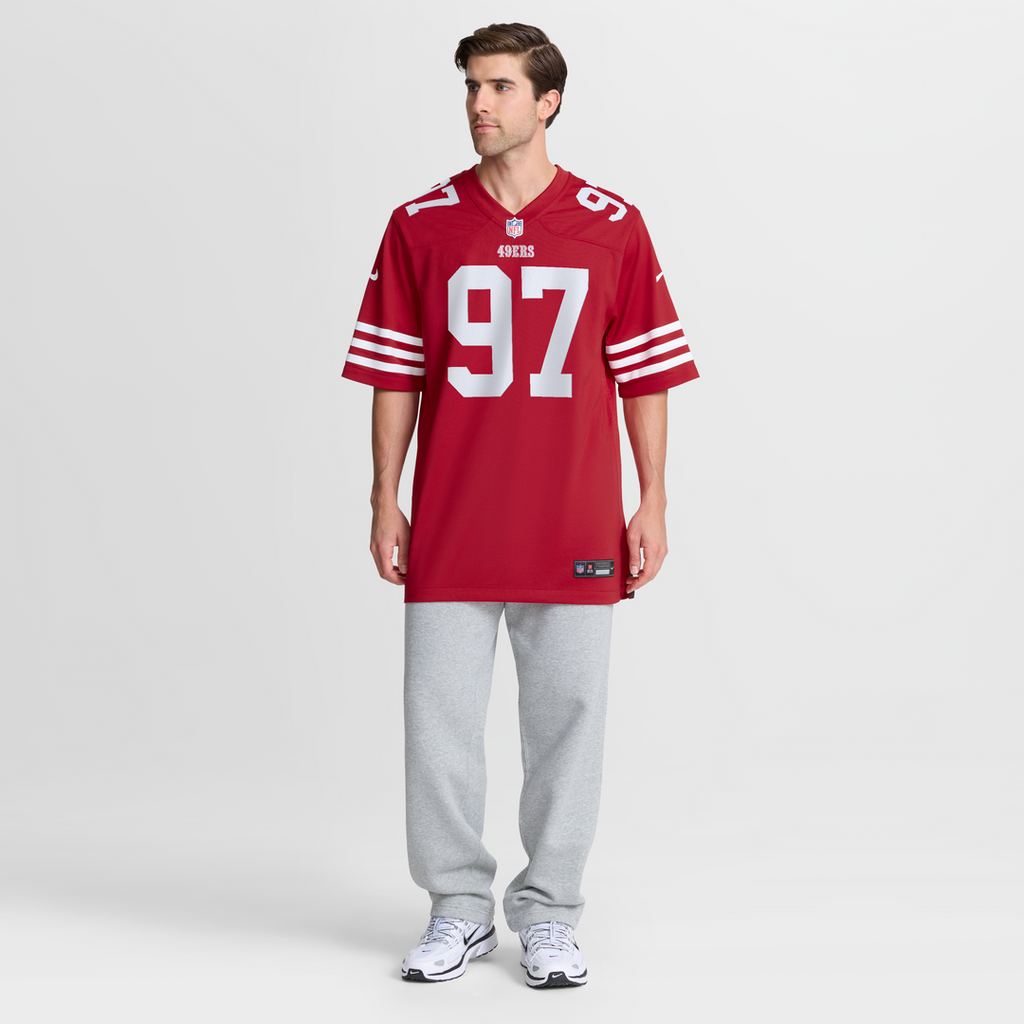 San Francisco 49ers Nick Bosa Nike Scarlet Team Game Jersey product image 7, provided for visual reference and product