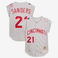 Cincinnati Reds Deion Sanders Mitchell & Ness Gray 1997 Authentic Jersey product image 1, provided for visual reference and