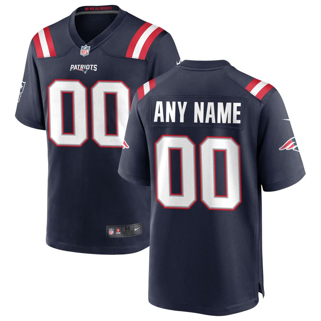 Nike New England Patriots Navy Custom Game Jersey product image 1, provided for visual reference and product detail review