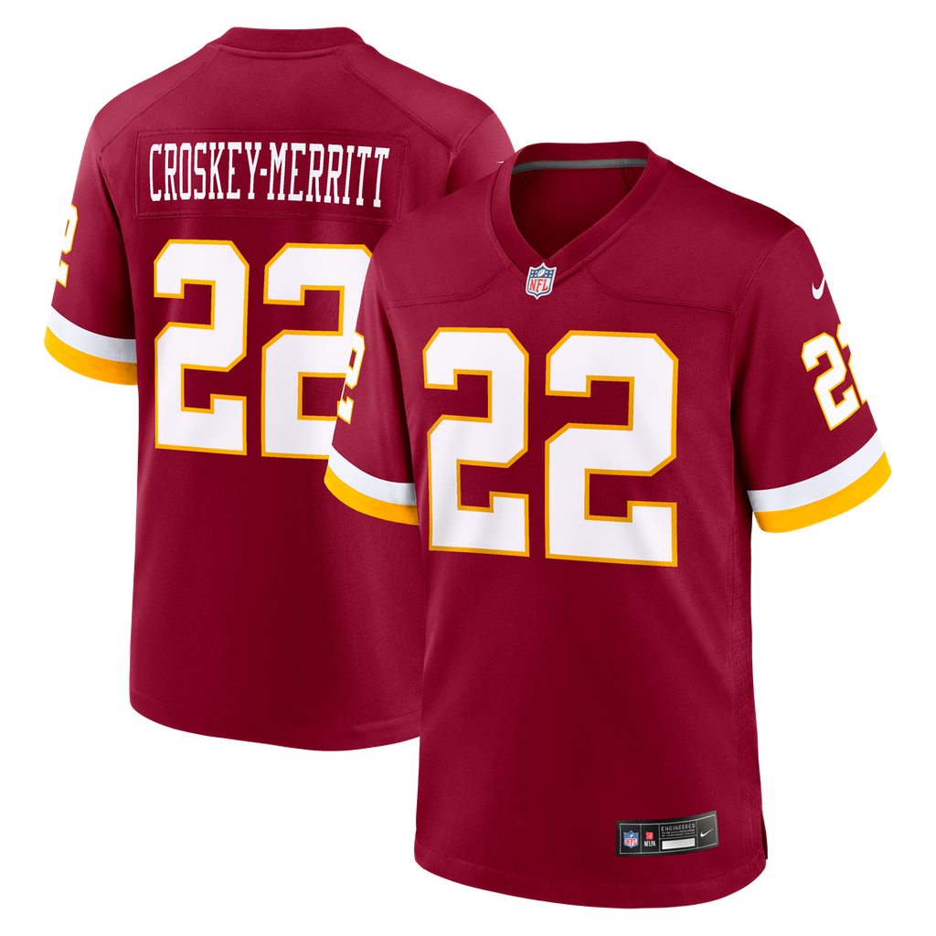 Washington Commanders Jacory Croskey-Merritt Nike Burgundy Game Jersey product image 1, provided for visual reference and