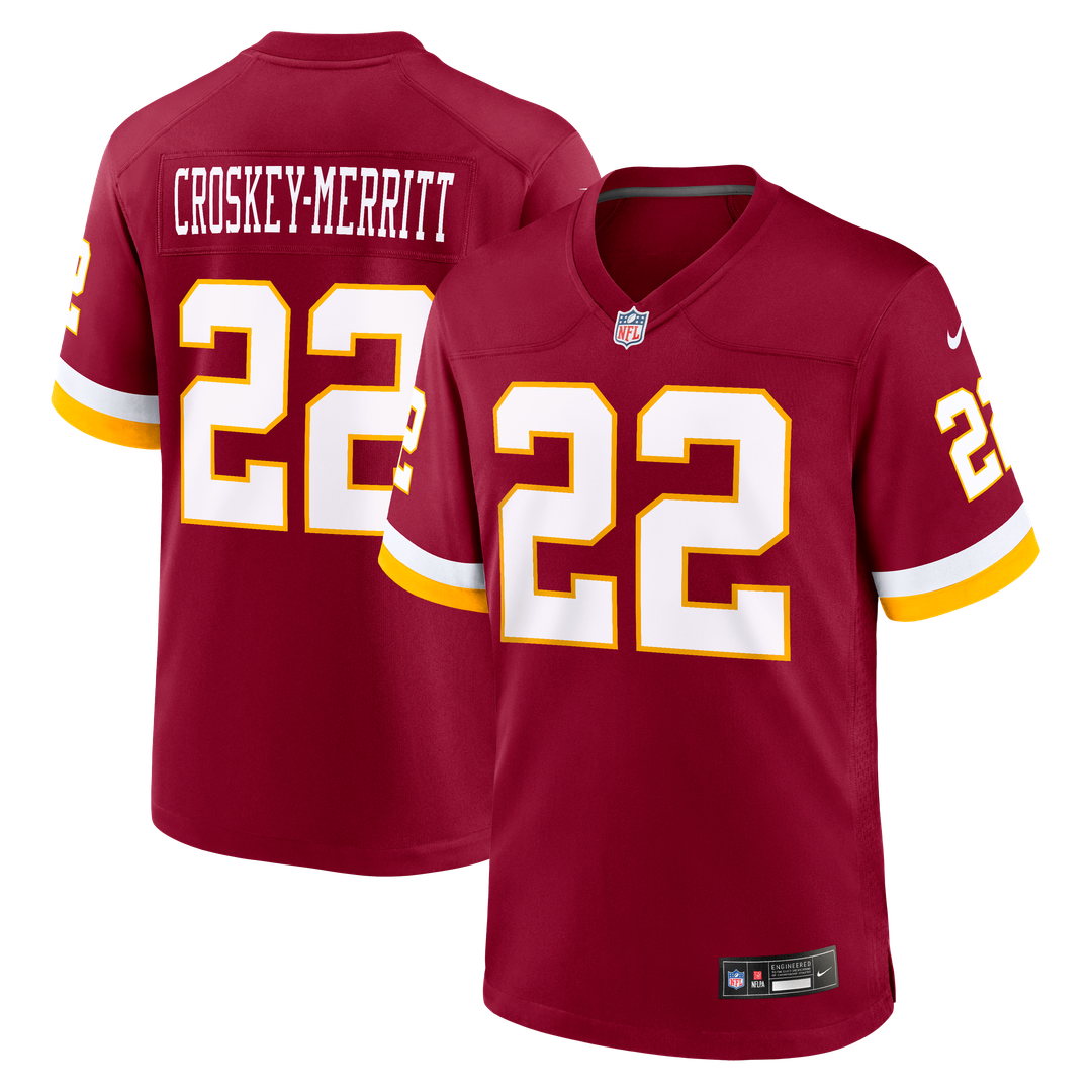 Washington Commanders Jacory Croskey-Merritt Nike Burgundy Game Jersey product image 1, provided for visual reference and