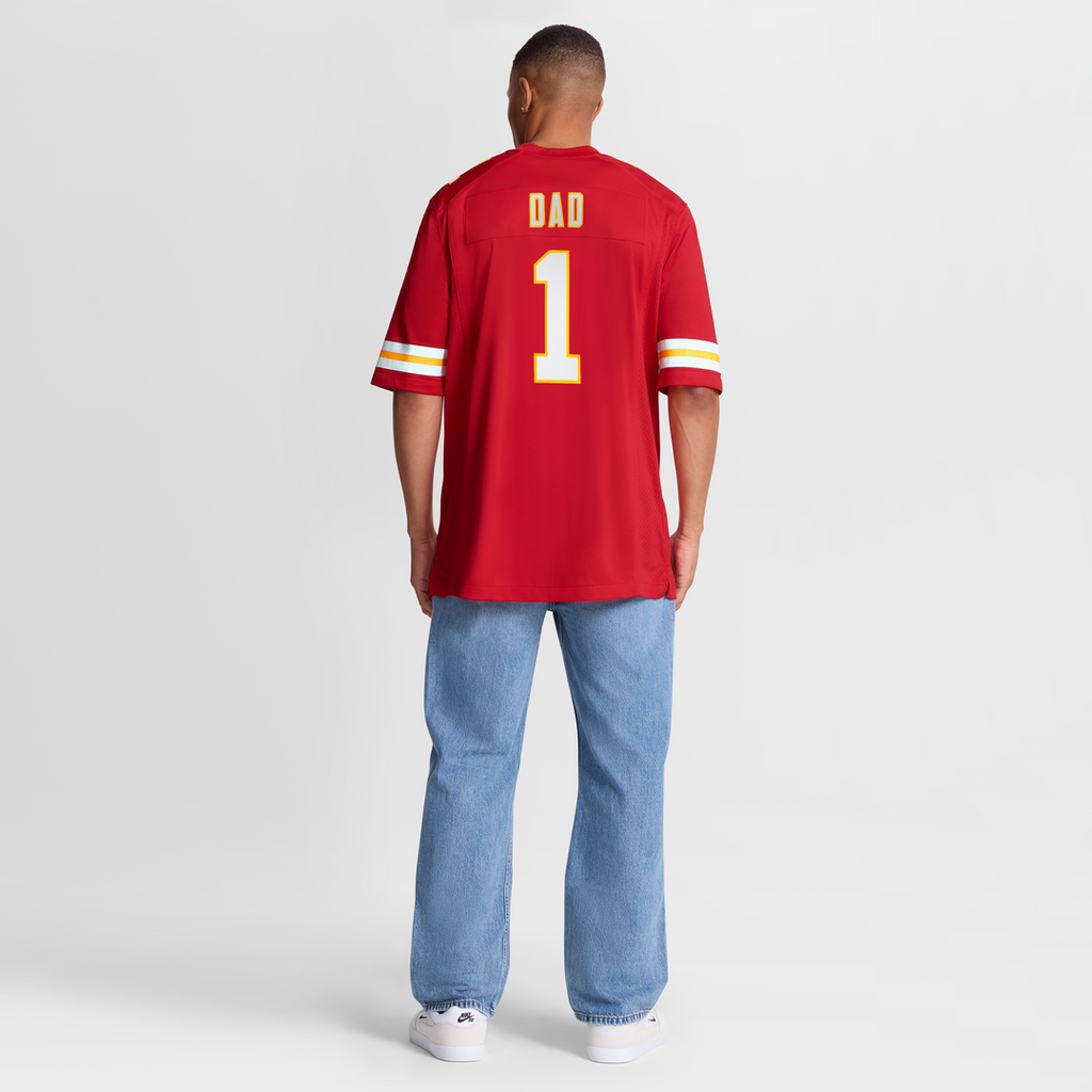 Kansas City Chiefs Number 1 Dad Nike Red Game Jersey product image 8, provided for visual reference and product detail review