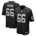 Las Vegas Raiders Dylan Parham Nike Black Game Player Jersey product image 1, provided for visual reference and product