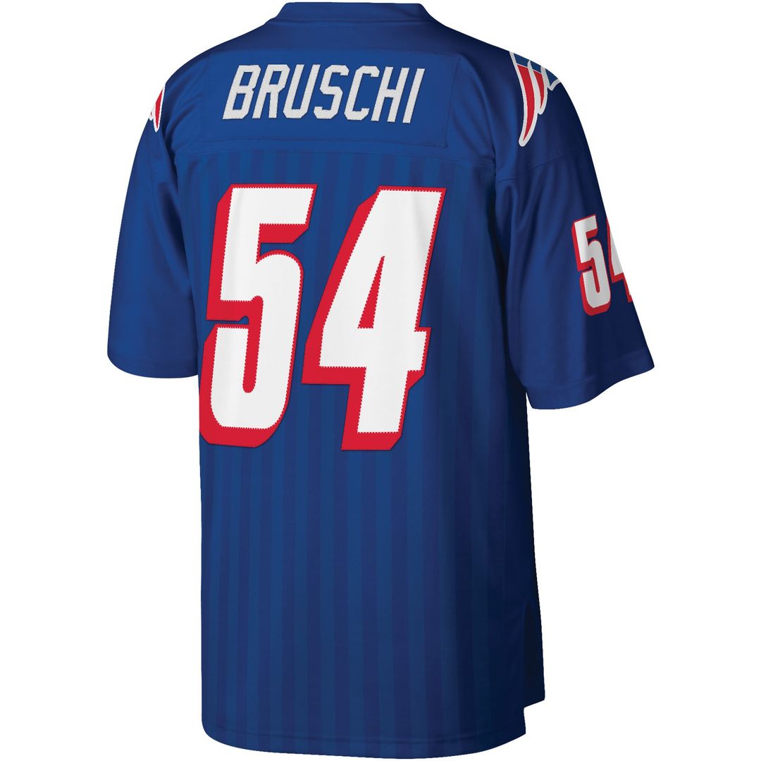 New England Patriots Tedy Bruschi Mitchell & Ness Royal Legacy Replica Jersey product image 3, provided for visual reference