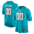 Miami Dolphins Nike Aqua Custom Game Jersey product image 1, provided for visual reference and product detail review