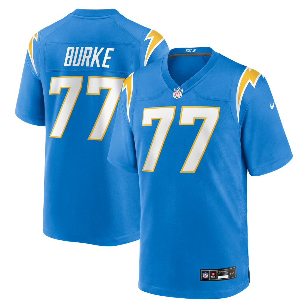 Los Angeles Chargers Travis Burke Nike Powder Blue Team Game Jersey product image 1, provided for visual reference and