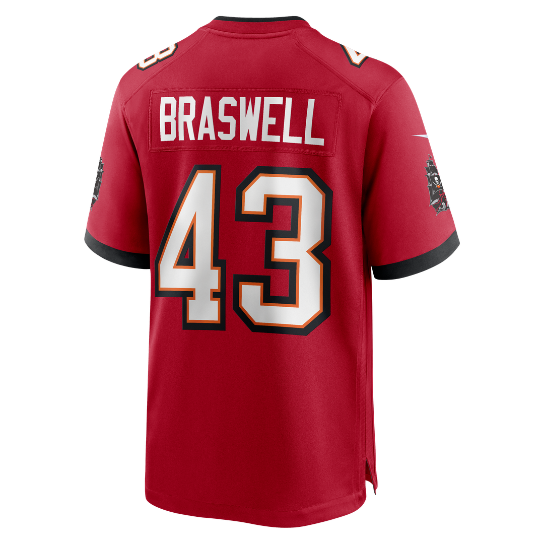 Tampa Bay Buccaneers Chris Braswell Nike Red Game Jersey product image 3, provided for visual reference and product detail