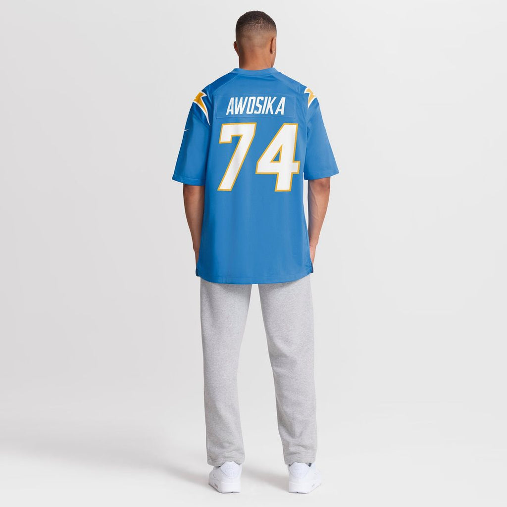 Los Angeles Chargers Kayode Awosika Nike Powder Blue Team Game Jersey product image 5, provided for visual reference and