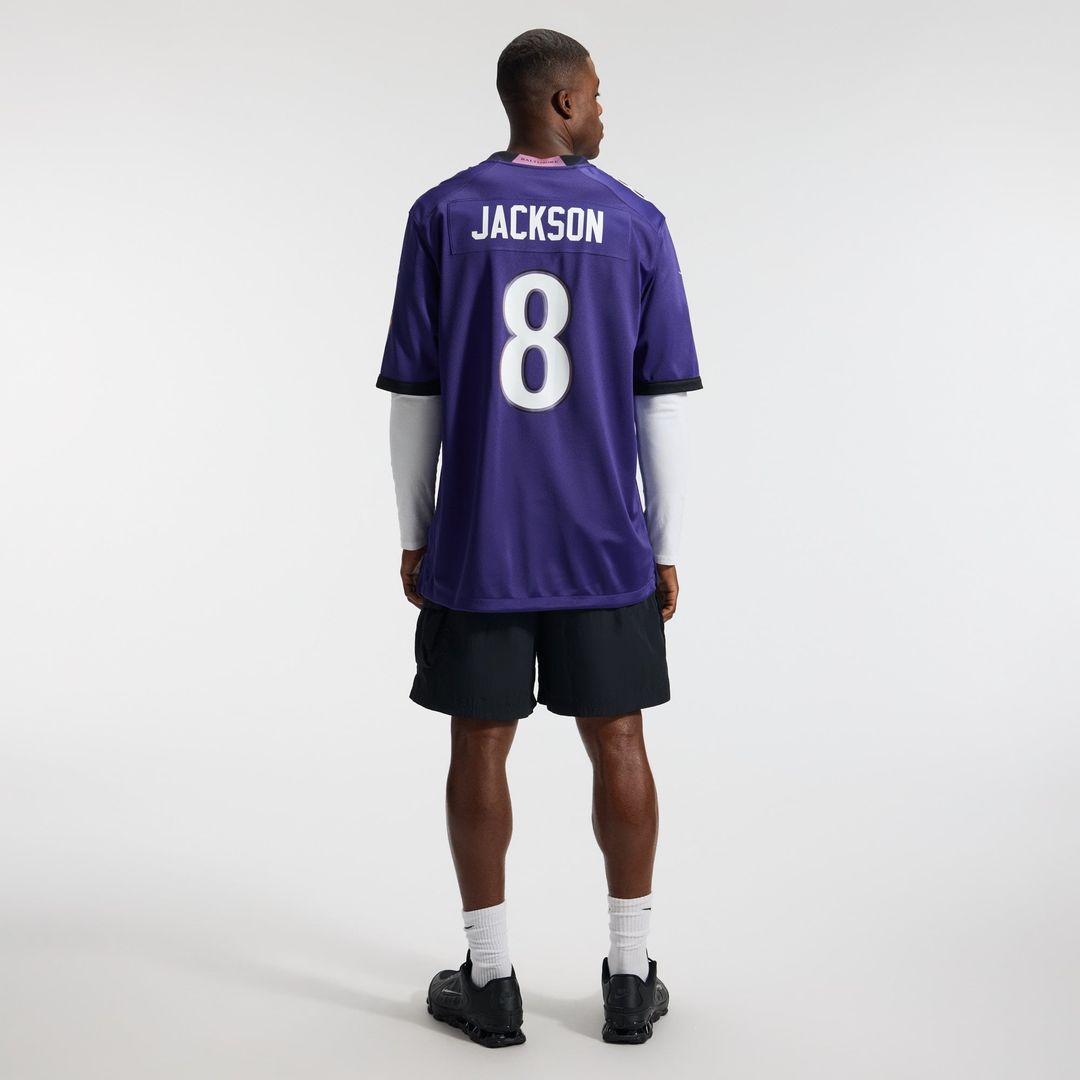 Baltimore Ravens Lamar Jackson Nike Purple Team Game Jersey product image 5, provided for visual reference and product