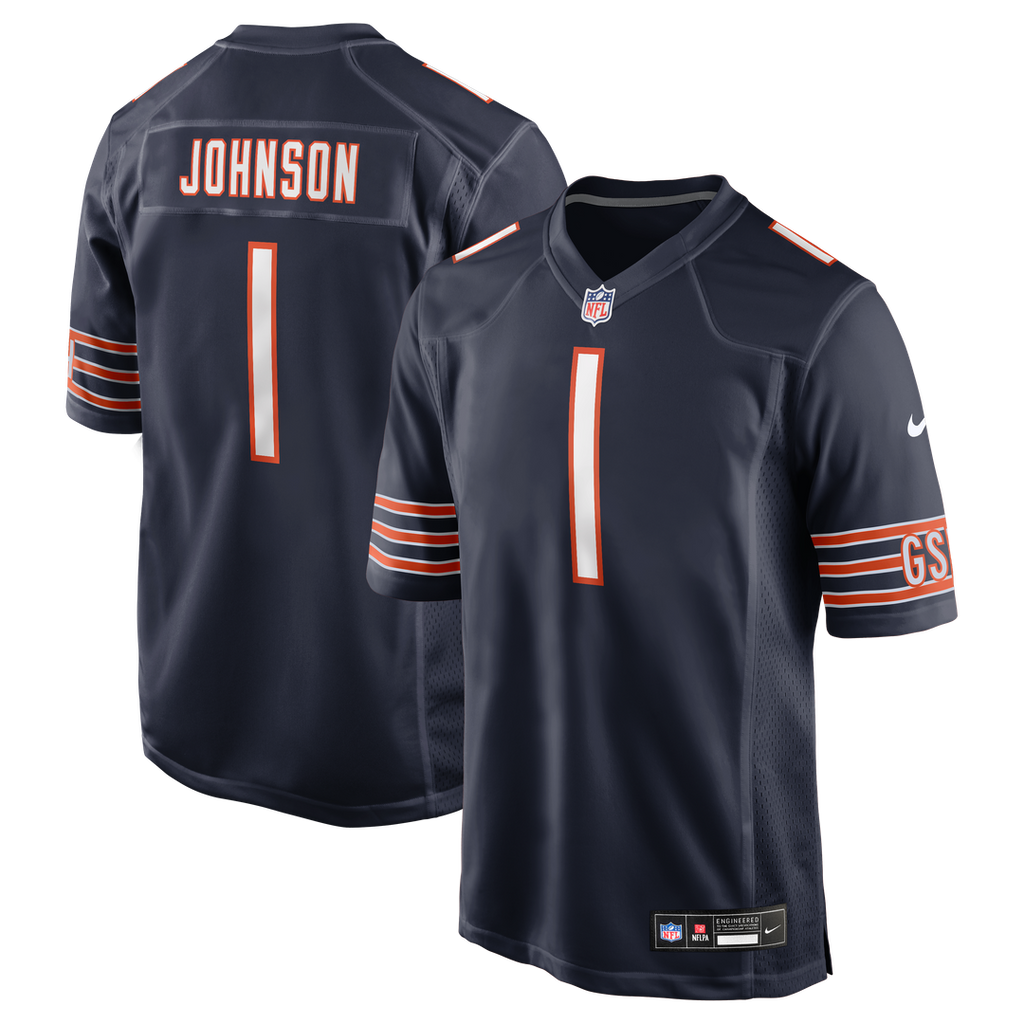 Chicago Bears Jaylon Johnson Nike Navy Game Jersey product image 1, provided for visual reference and product detail review