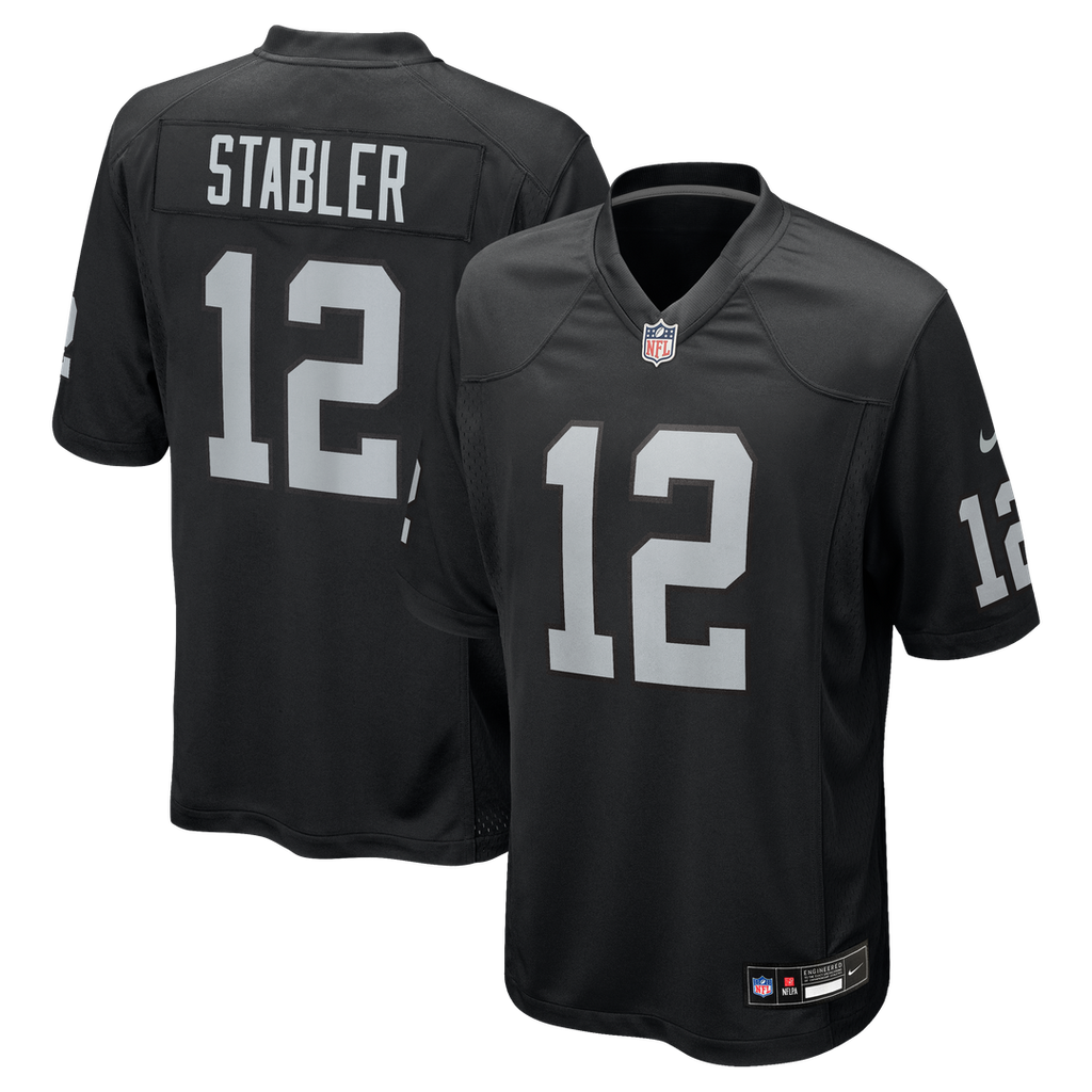 Las Vegas Raiders Ken Stabler Nike Black Game Retired Player Jersey product image 1, provided for visual reference and