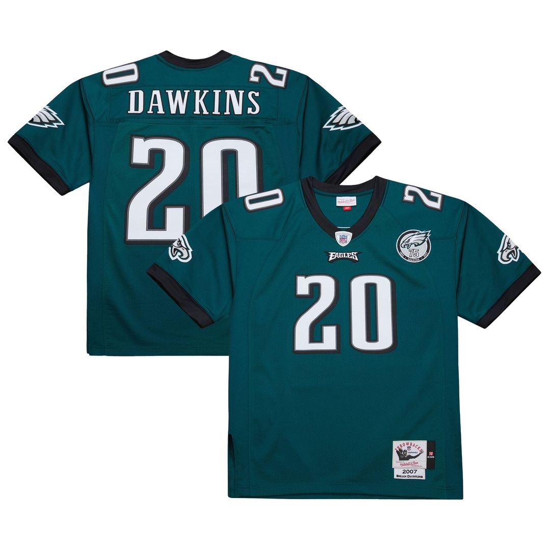 Philadelphia Eagles Brian Dawkins Mitchell & Ness Green 2007 Authentic Throwback Retired Player Jersey product image 1,