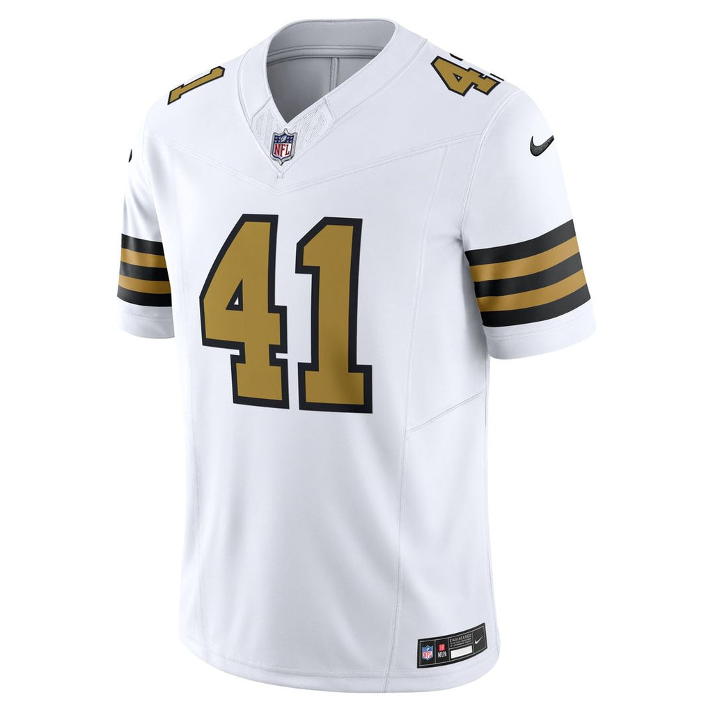 New Orleans Saints Alvin Kamara Nike White Alternate Vapor F.U.S.E. Limited Jersey product image 5, provided for visual
