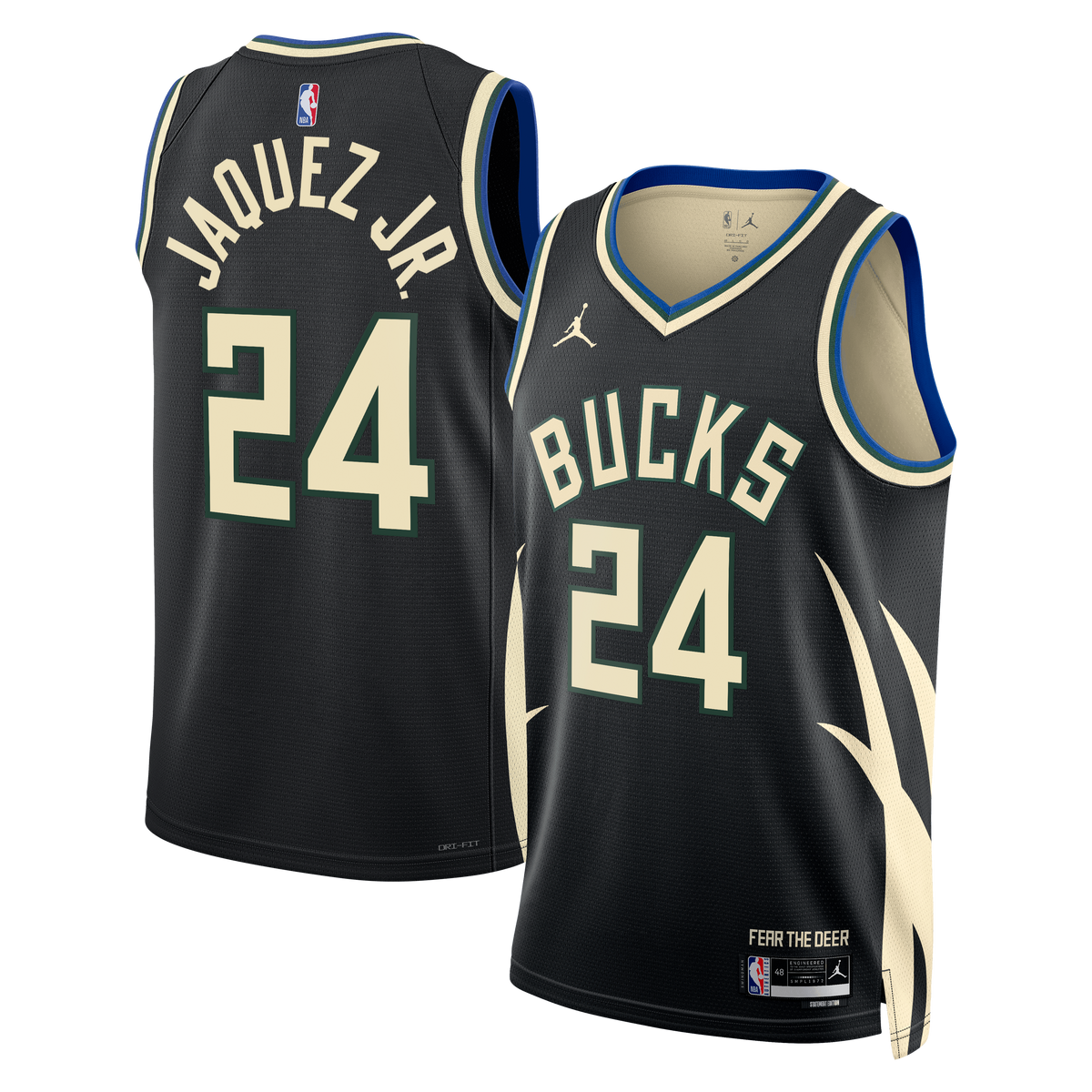 Milwaukee Bucks Jordan Brand Statement Edition Swingman Jersey - Hunter Green - Jaime Jaquez Jr. - Unisex product image 1,