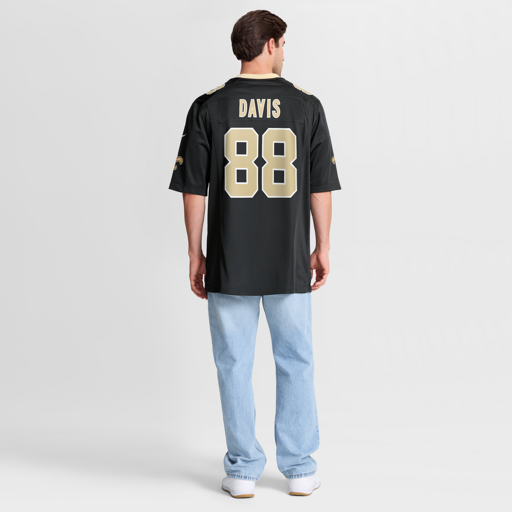 New Orleans Saints Shaquan Davis Nike Black Game Jersey product image 8, provided for visual reference and product detail