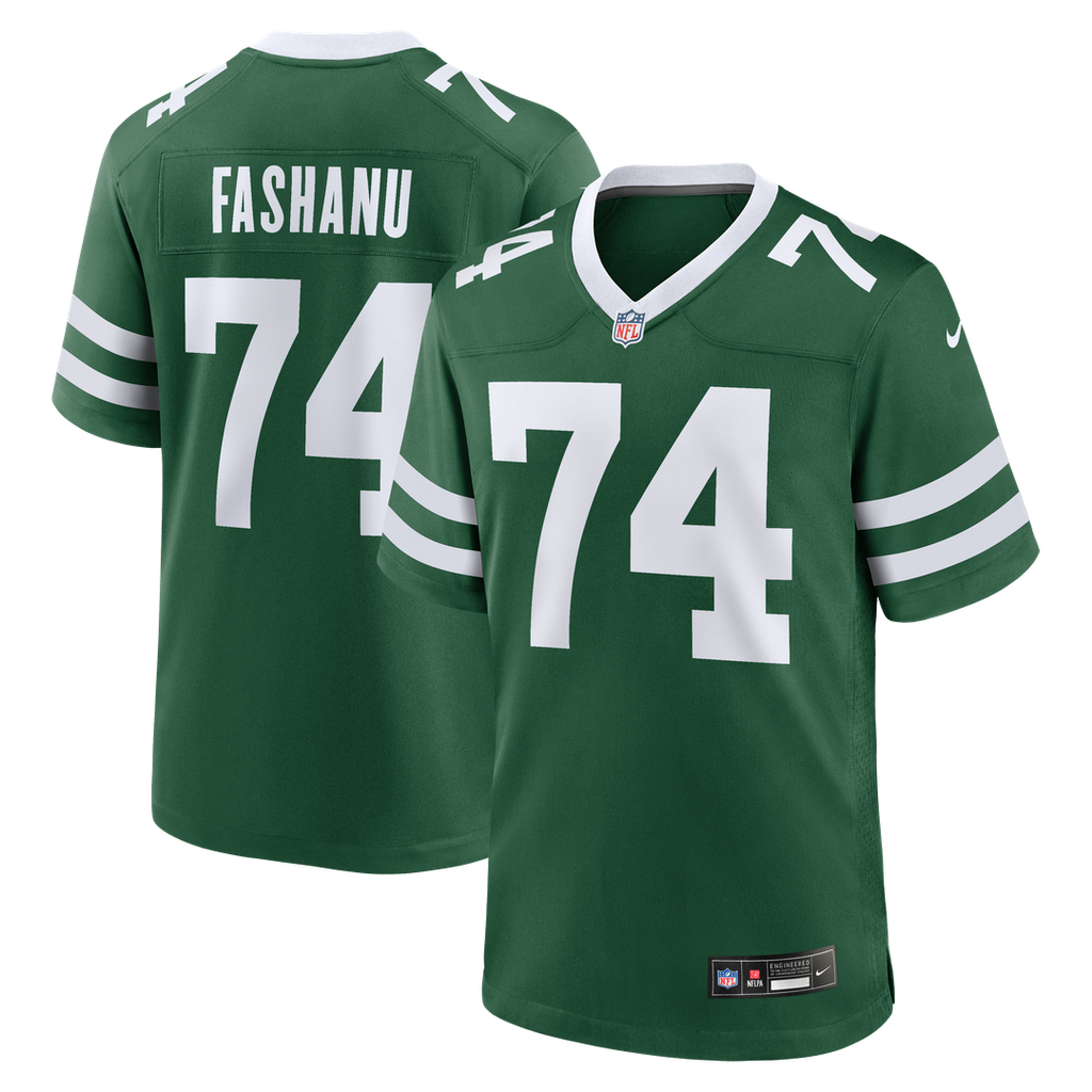 New York Jets Olu Fashanu Nike Gotham Green Player Game Jersey product image 1, provided for visual reference and product