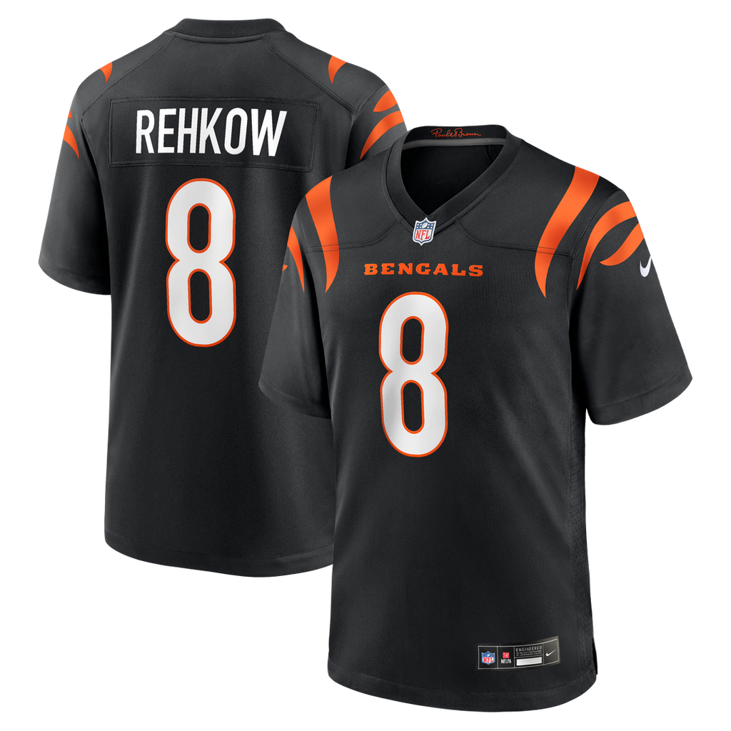 Cincinnati Bengals Ryan Rehkow Nike Black Game Jersey product image 1, provided for visual reference and product detail