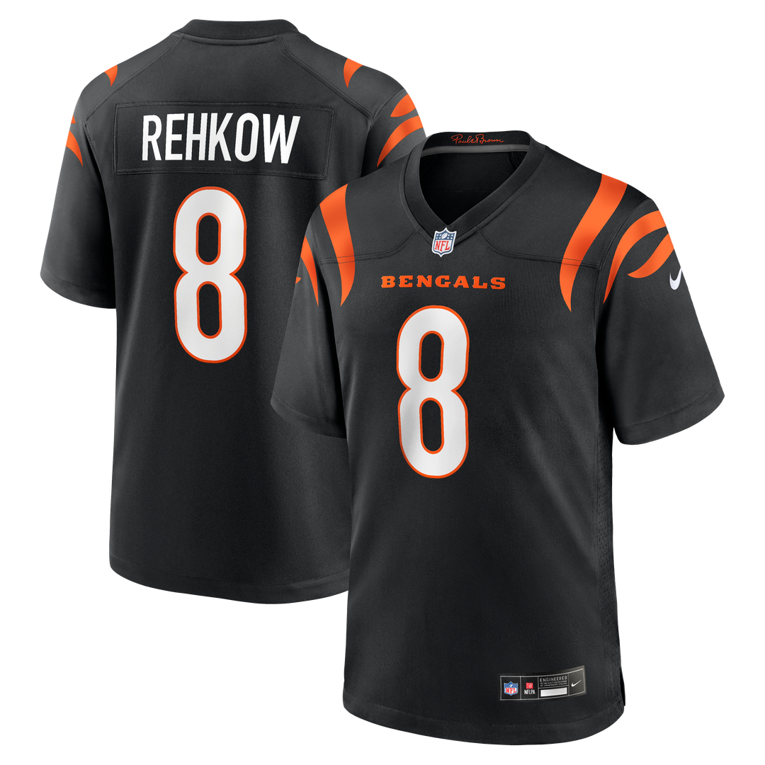 Cincinnati Bengals Ryan Rehkow Nike Black Game Jersey product image 1, provided for visual reference and product detail